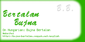 bertalan bujna business card